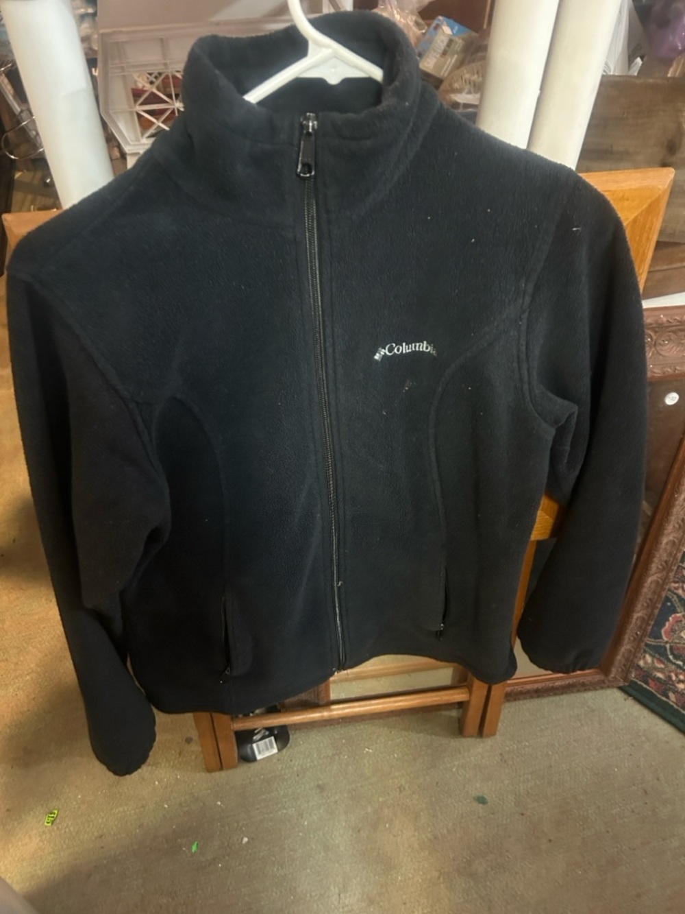 Columbia Black Full-Zip Fleece Jacket with Stand Collar
